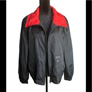 L-RL Lauren Active Ralph Lauren Windbreaker Adult Large L Black Red Women (NWT)